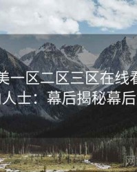 国产欧美一区二区三区在线看专访刘业内人士：幕后揭秘幕后故事
